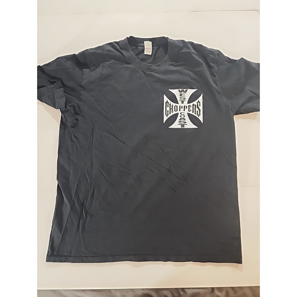 Vintage West Coast Choppers OG Logo Biker Tee Shirt Mens XL Long‎ Beach